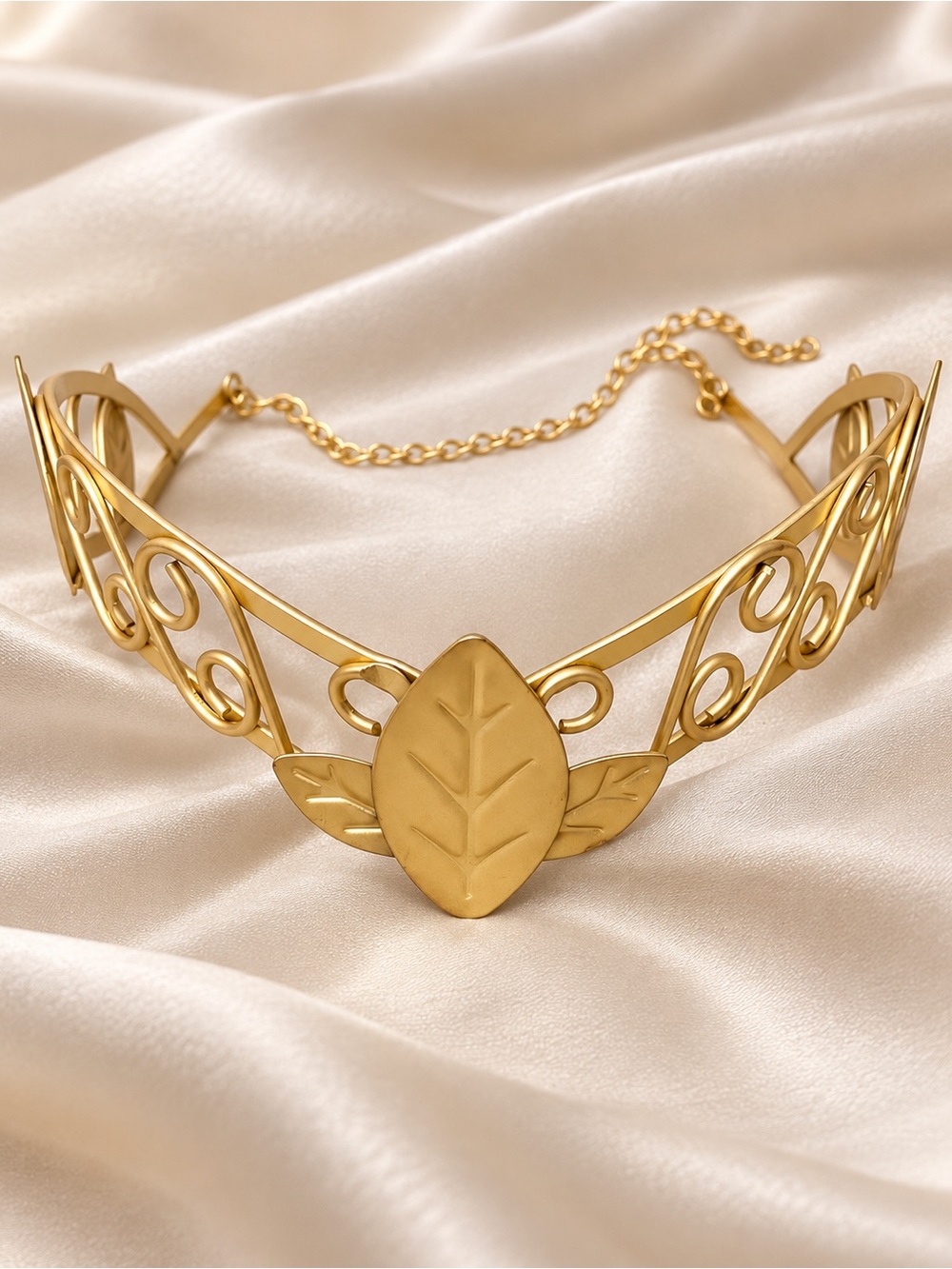 Gold-Tone Leaf & Vine Fairy or Princess Tiara / Headpiece